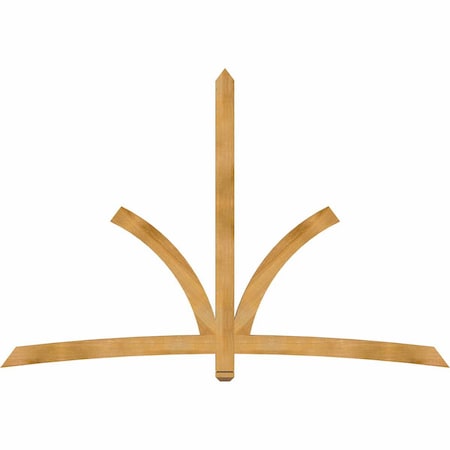 Ekena Millwork Davenport Rough Sawn Timber Gable Bracket, Western Red Cedar, 96"W x 64"H x 2"D x 4"F, 16/12 Pitch GBW096X64X0204DAV00RWR
